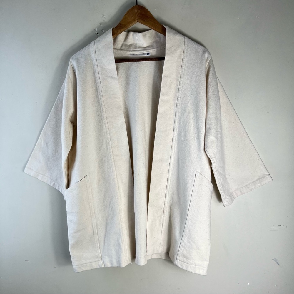 ONLY CHILD Natural Cotton Jacket One Size Cream Kimono Sleeves Neutral